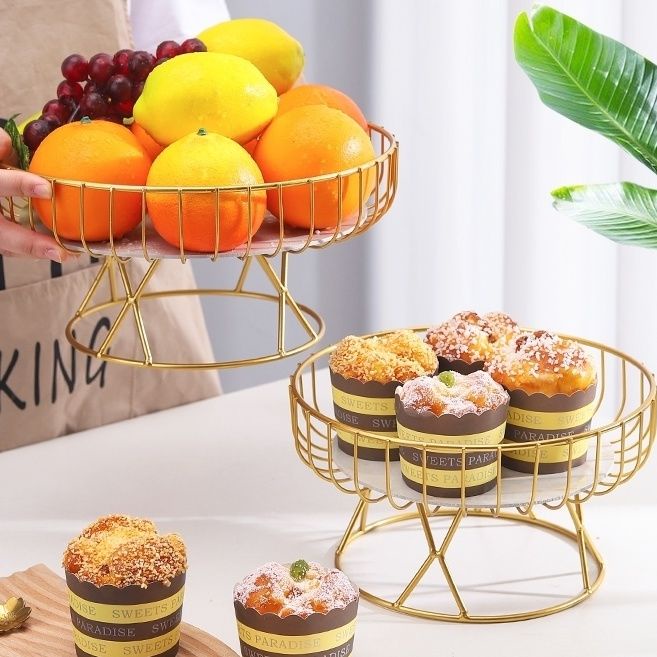 Rổ Trái Cây Sang Trọng Nhẹ. Đĩa Đựng Trái Cây Để Bàn Sáng Tạo Phong Cách Châu Âu Sang Trọng
