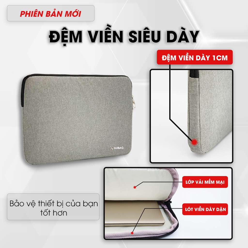 Túi chống sốc laptop 15.6 inch, đệm dày, kiểu dáng đơn giản vải chống xước và chống mài mòn, dày dặn, êm ái, đệm dày, ki