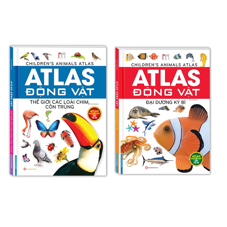 Sách-Combo 2c Atlas động vật - Thế giới các loài chim, côn trùng &amp; Atlas động vật - Đại dương kỳ bí