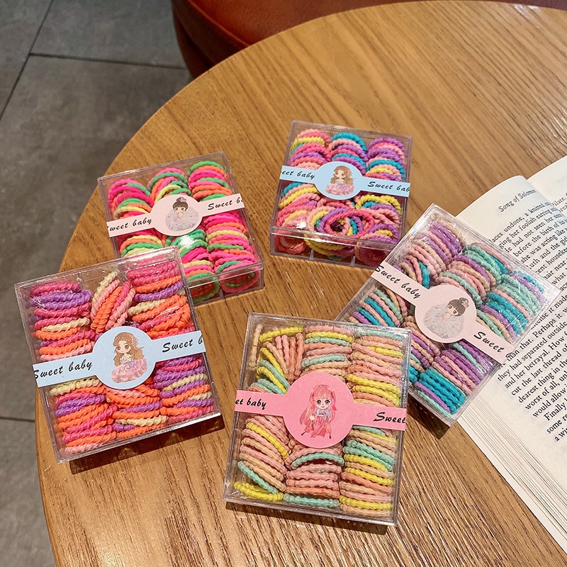 Dây Thun Cột Tóc Đuôi Ngựa Cỡ Nhỏ Đơn Giản Dành Cho Trẻ Em