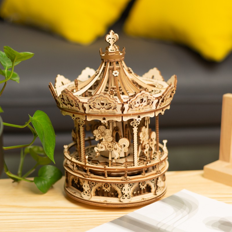 Mô hình Hộp nhạc Romantic Carousel AMK62 Mechanical Music Box