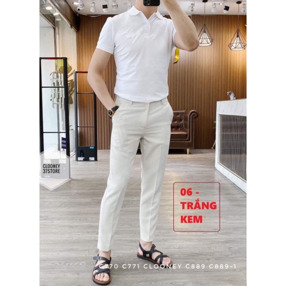 Quần âu nam đen co dãn dáng tây âu ôm ống côn vải chống nhăn cao cấp không bai không xù.