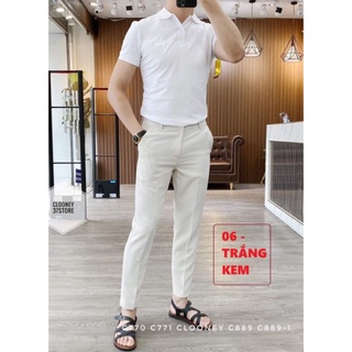 Quần âu nam đen co dãn dáng tây âu ôm ống côn vải chống nhăn cao cấp không bai không xù.