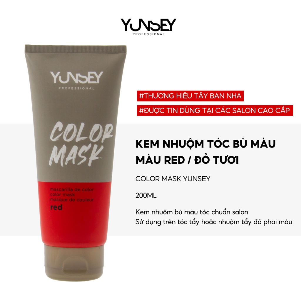 Kem nhuộm dưỡng tóc màu Đỏ Red Color Mask Yunsey 200ml