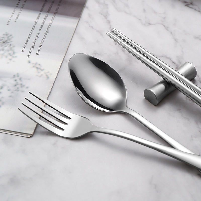 Bộ muỗng đũa nĩa KATELV bằng thép không gỉ kèm hộp đựng dành cho học sinh