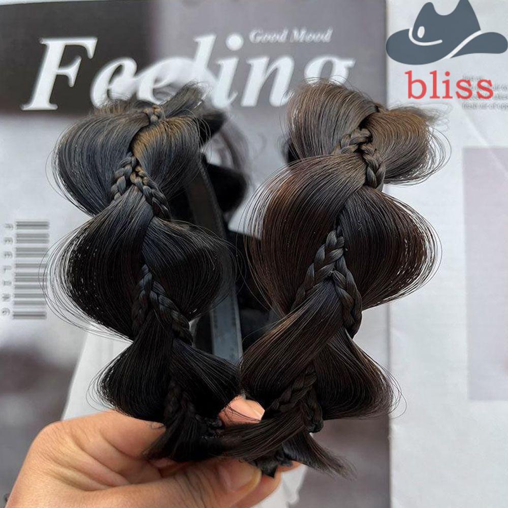 Băng Đô Tóc Giả Thắt Bím Xương Cá Bản Rộng Chống Trượt Dễ Thương Dành Cho Bạn Nữ
