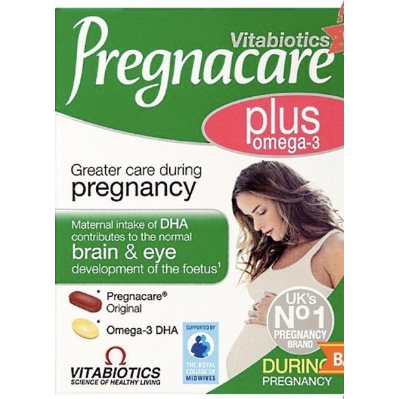 UK-Viên uống Vitabiotics Pregnacare Plus Omega-3 bổ sung Vitamin và khoáng chất cho phụ nữ mang thai hộp 56 viên