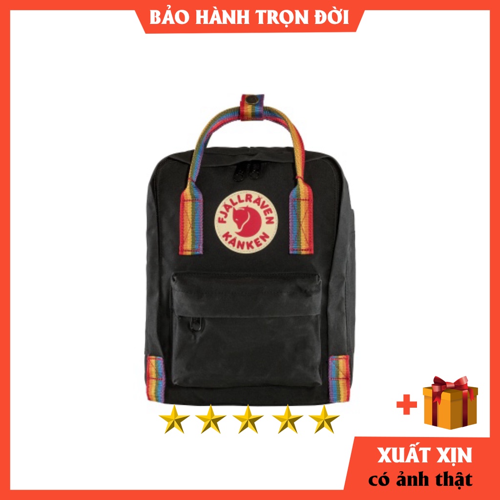 Balo Fjallraven Kanken Rainbow Mini quai cầu vồng  ⚡️  HÀNG XUẤT DƯ   ⚡️ Vải chống thấm nước tuyệt đối