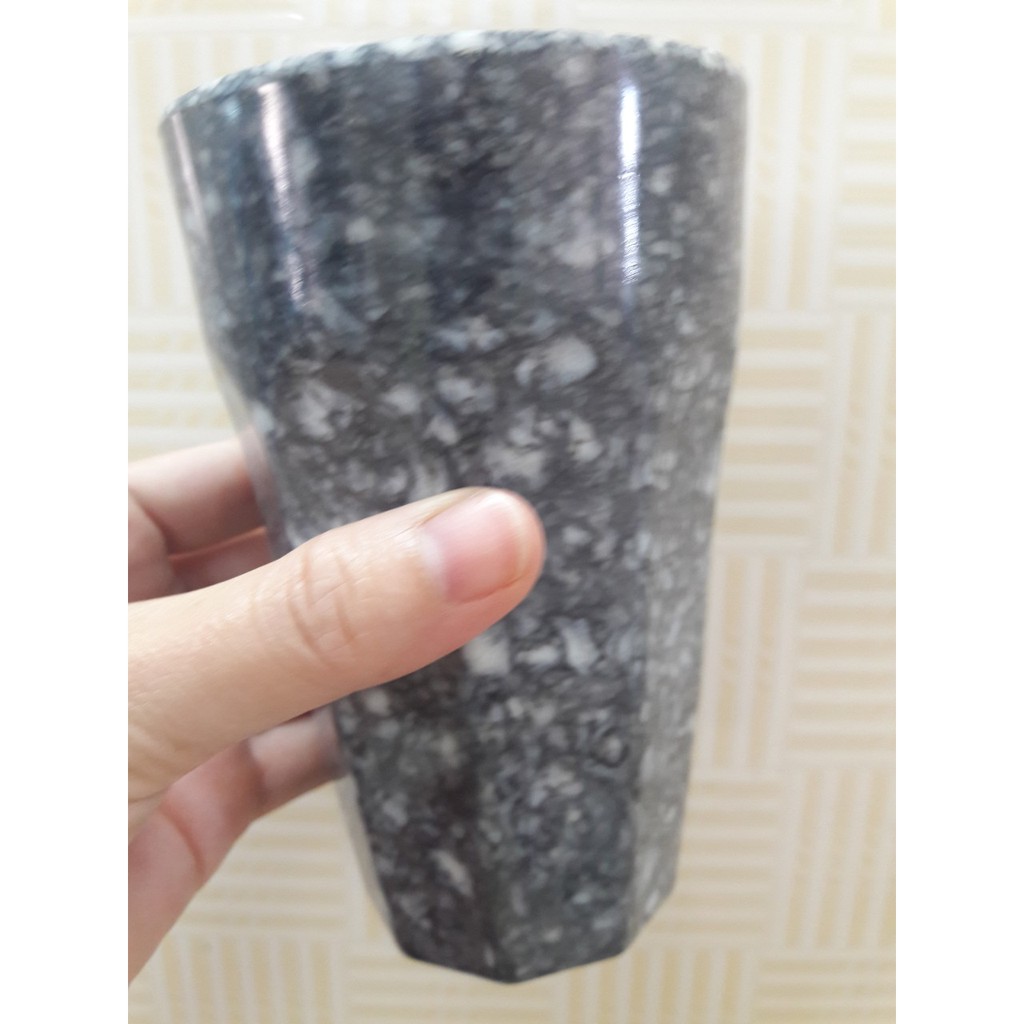 Ly nhựa Melamine vân đá kiểu sọc cao 13.3cm MS27