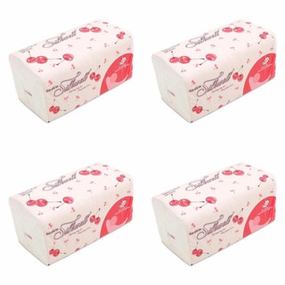 Combo 4 gói giấy rút lụa Silkwell 2 lớp đẹp (280 tờ 1 gói)