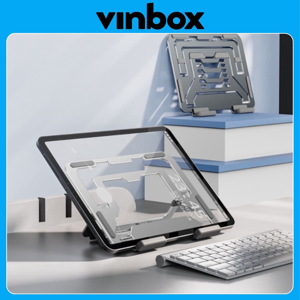 Kệ Đỡ iPad, Máy Tính Bảng, Laptop T320 Gấp Gọn Hỗ Trợ Tản Nhiệt Tốt Từ Nhôm Cao Cấp.