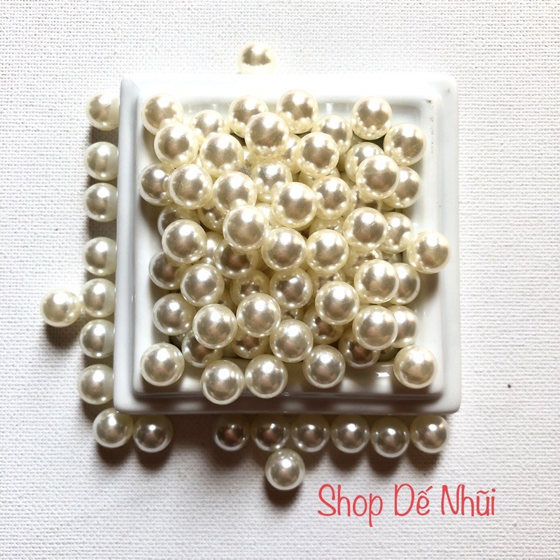50 Hạt Bẹt Trai Nhựa Không Lỗ 10mm/12mm