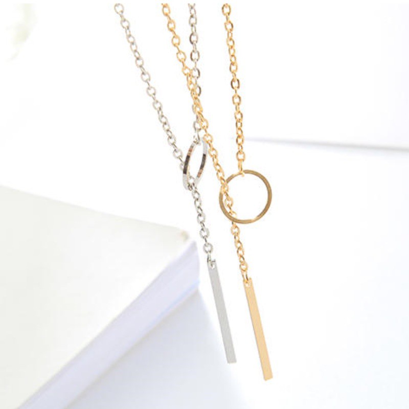 Vòng cổ dài bằng kim loại 191087 mặc áo sweater đơn giản độc đáo thời trang thường ngày dễ phối