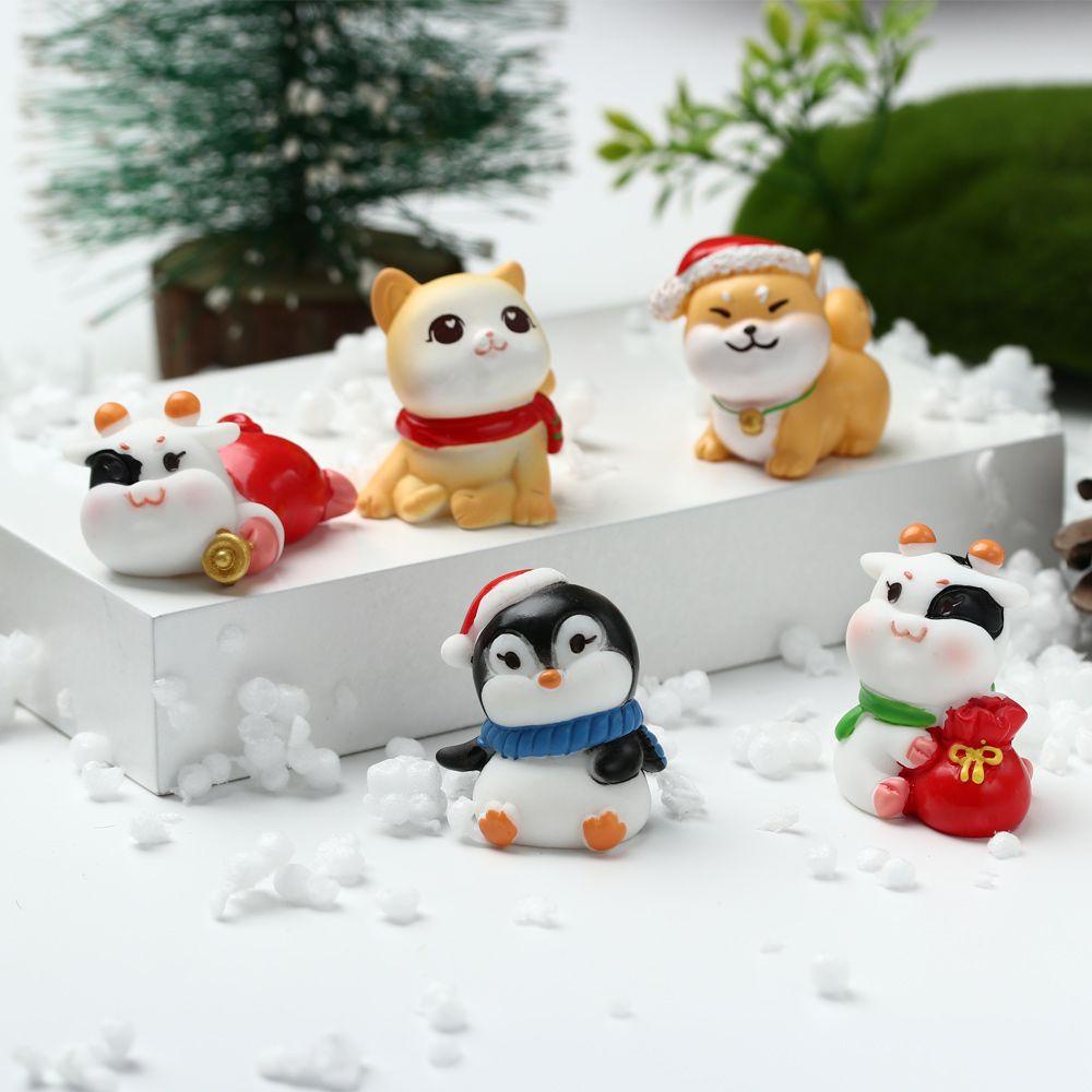 CONOPERY Mô Hình Chó Mèo Mini Trang Trí Giáng Sinh