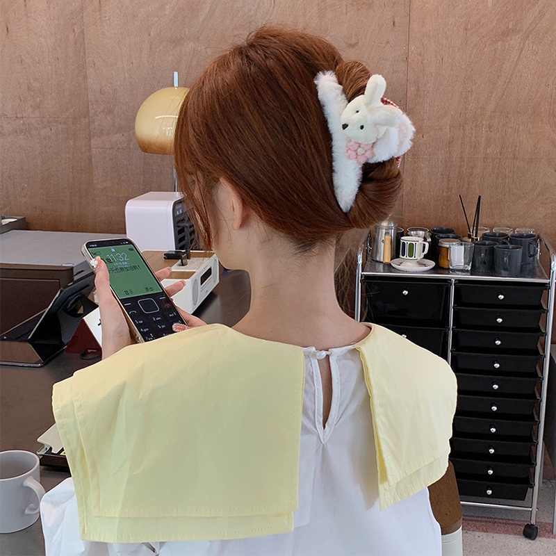 Kẹp Tóc Hình Gấu / Thỏ Bằng Lông Nhung Dễ Thương Xinh Xắn