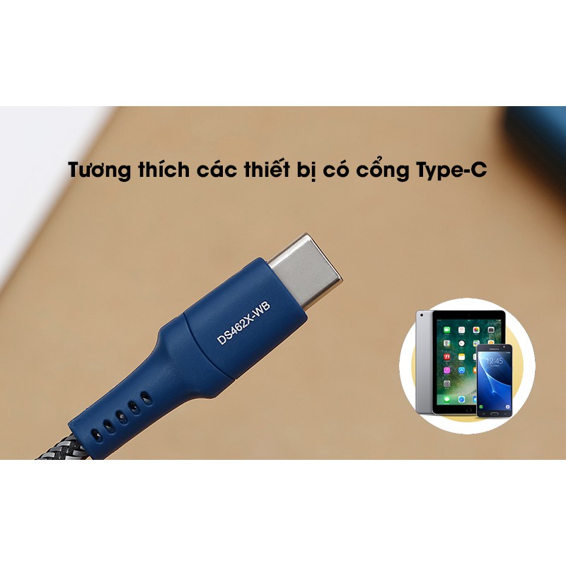 Cáp Type C 1m Mbest DS462X Xanh Navy ( Like New )