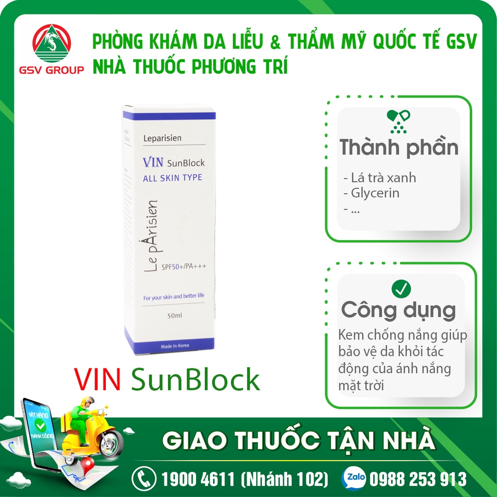 Kem chống nắng LEPARISIEN VIN SUNBLOCK SPF 50+/PA+++