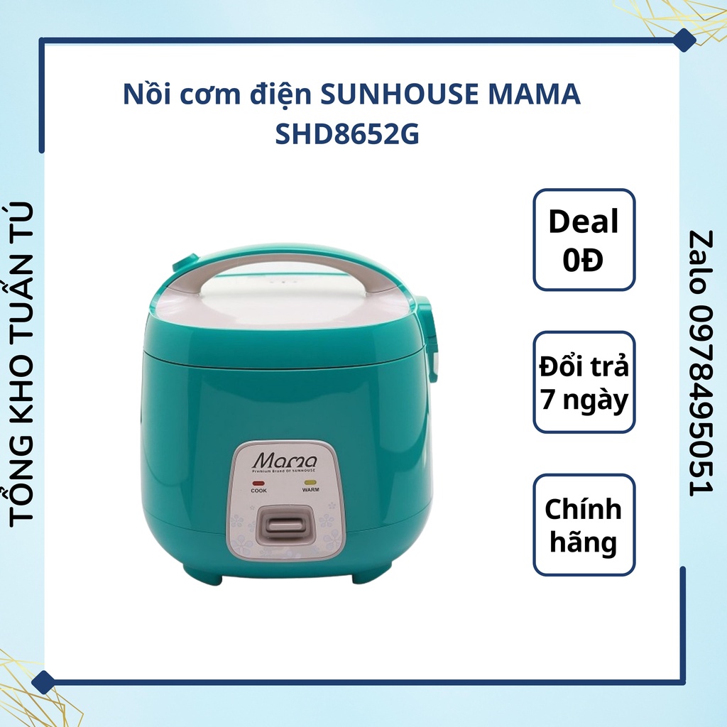 Nồi cơm điện Sunhouse MAMA SHD8652G cao cấp dung tích 1,8 lít hàng chính hãng