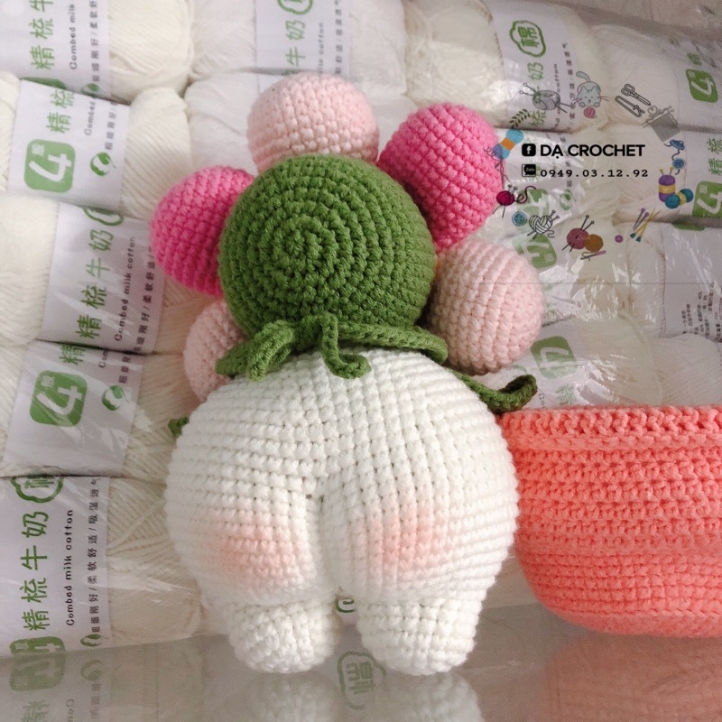 Bình Hoa Nhồi Bông Đáng Yêu Cho Bé - Thú Bông Len Handmade Đan Móc Thủ Công Bằng Tay