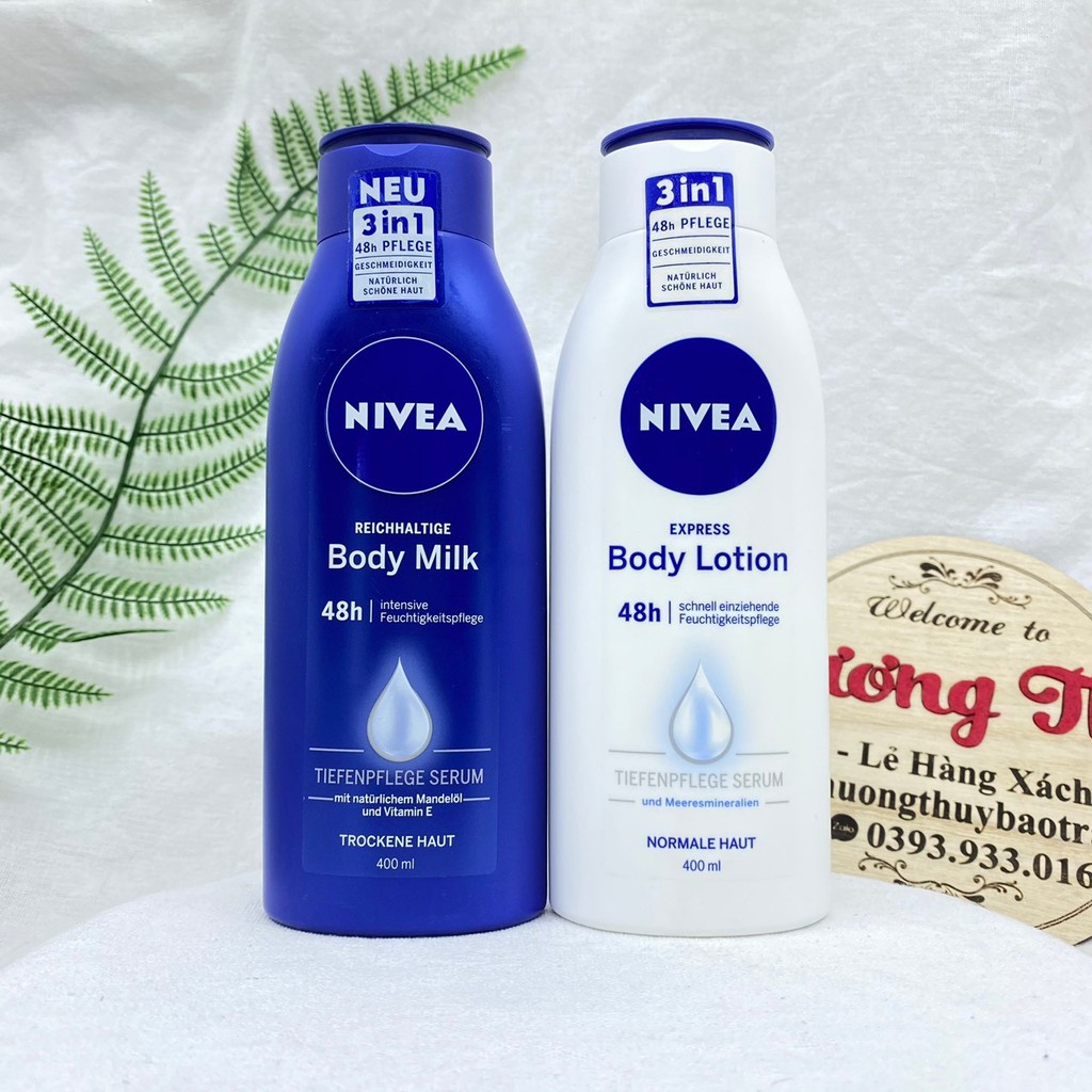 Sữa dưỡng thể NIVEA EXPRESS BODY LOTION 48h Hàng Đức 400ml