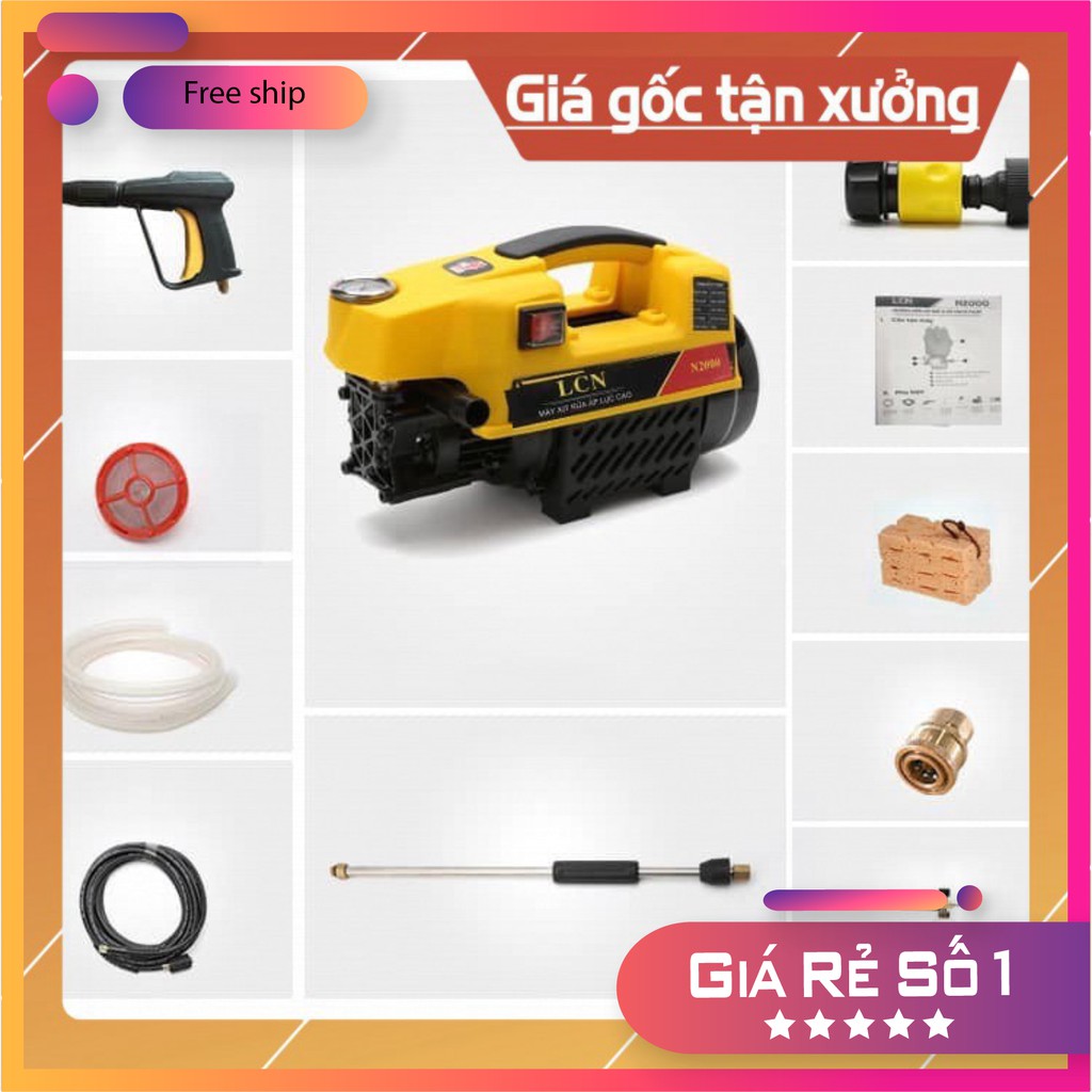 MÁY RỬA XE TĂNG ÁP LCN 2000W ( TỔNG KHO GIA DỤNG GIÁ GỐC )  [FreeShip – HÀNG MỚI]