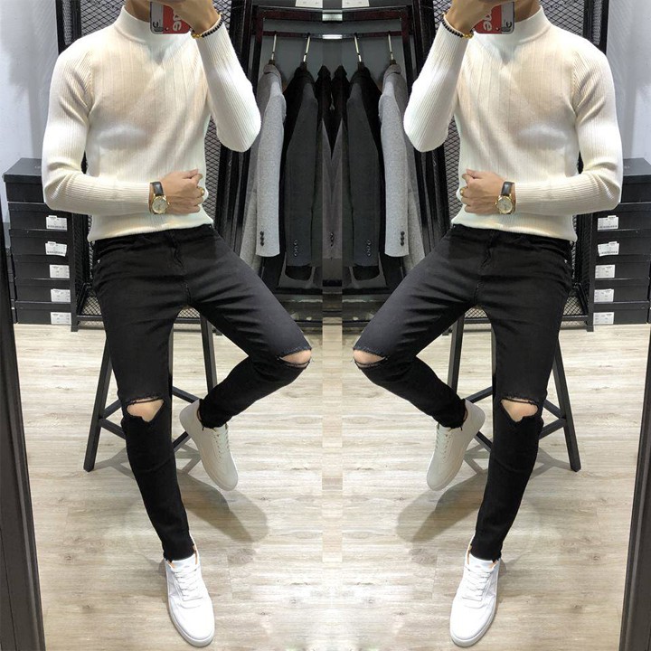 Quần Jean Nam Xanh Đậm Dáng Ôm | BigBuy360 - bigbuy360.vn