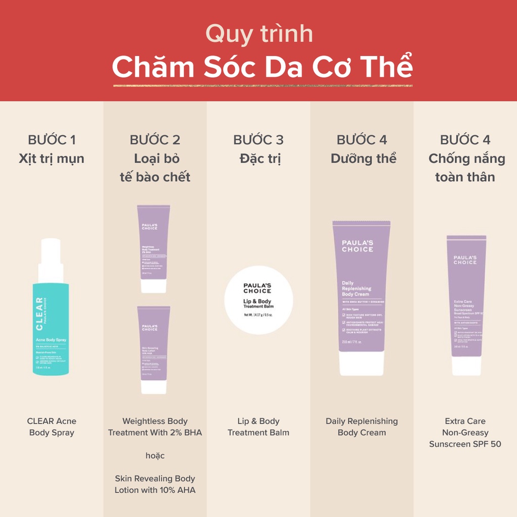 [PAULA'S CHOICE] Kem Dưỡng Thể Toàn Thân Cấp Ẩm Đa Năng Siêu Mềm Mịn Daily Replenishing Body Cream 210ml (Mã 3450)