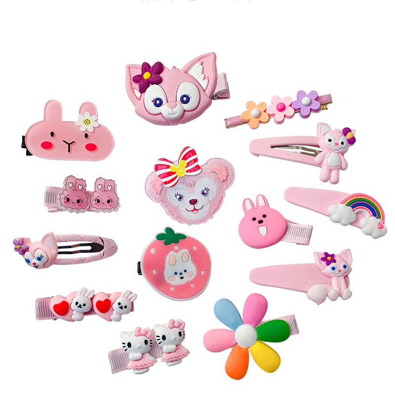 [HCM] Set 14 kẹp tóc hoạt hình cho bé mẫu mới xinh xắn phong cách Hàn Quốc - Selenshop