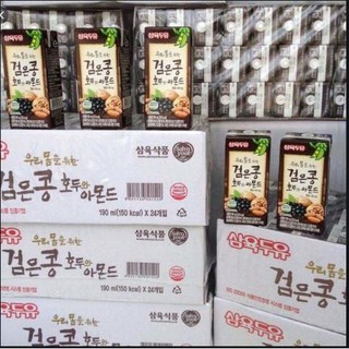 DATE T12/2022-Sữa đậu đen hạnh nhân óc chó Hàn Quốc hộp 190ml (24h/thùng)