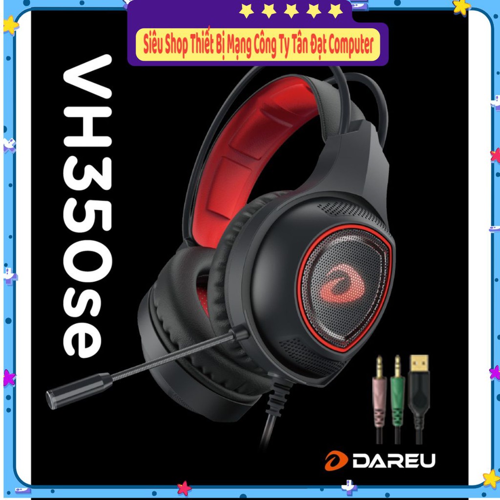 ( Siêu Rẻ )Tai Nghe Gaming DAREU VH350se (jack USB + 3.5) - Hàng Chính Hãng Mai Hoàng Mới 100%