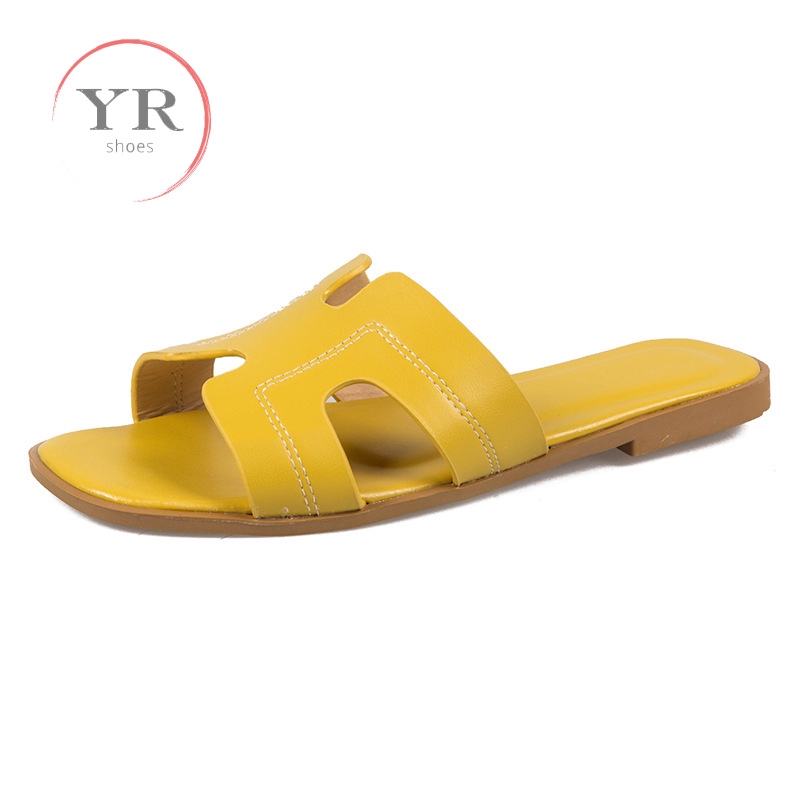 [Ready Stock] YR Women's Candy Colors Fashion Sandals Simple INS Flat Sandals in 7 Colors Size 35-41