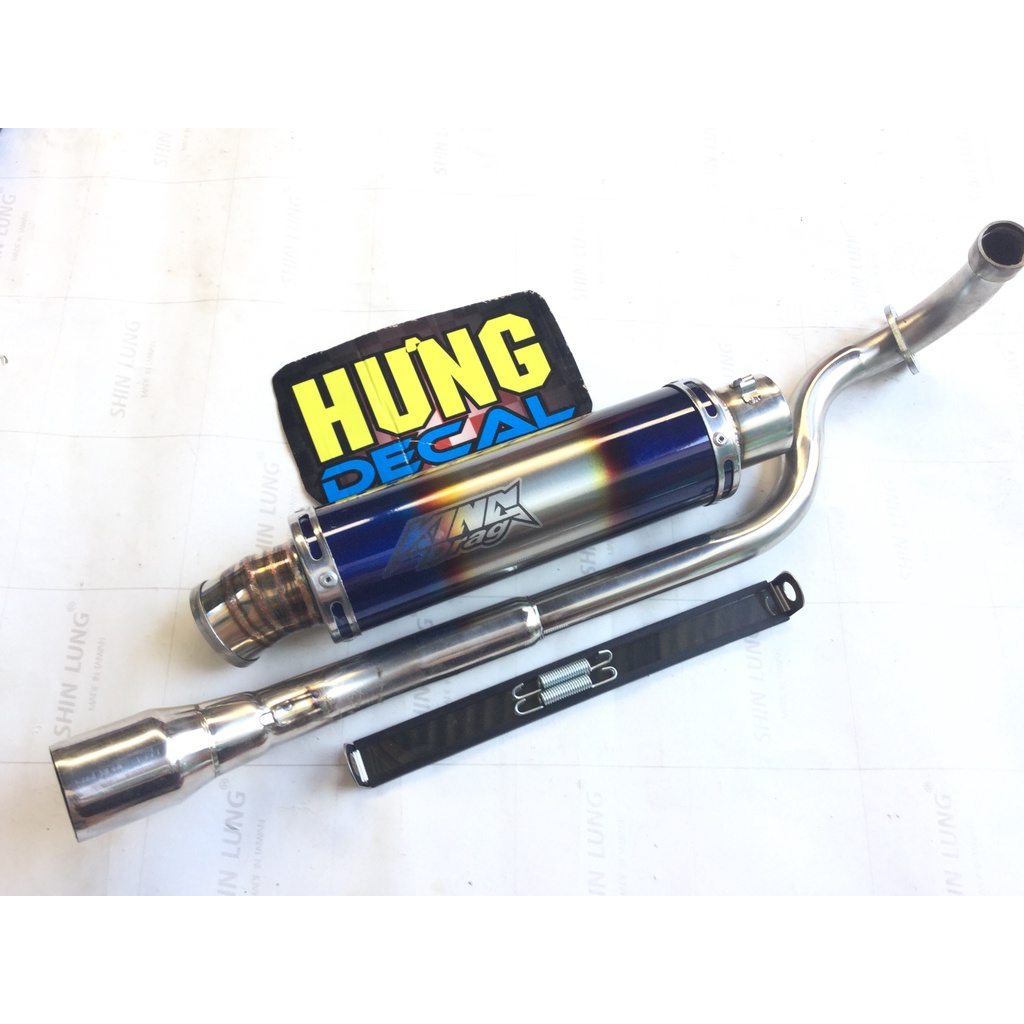 Bộ pô king drag 7 màu full cổ INOX THẲNG wave, SI, EXCITER, WINER, SONIC, RAIDER FI, SATRIA, GSX