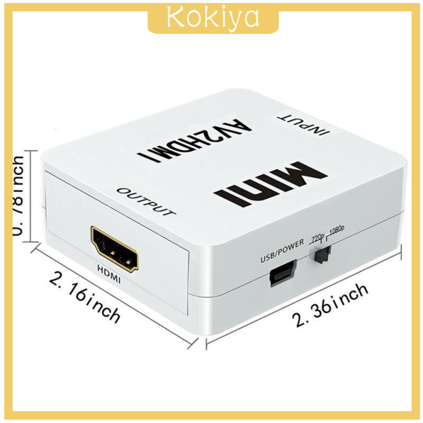 [KOKIYA]1080P CVBS to   Video Converter Box with USB Cable for HD TV Projector White