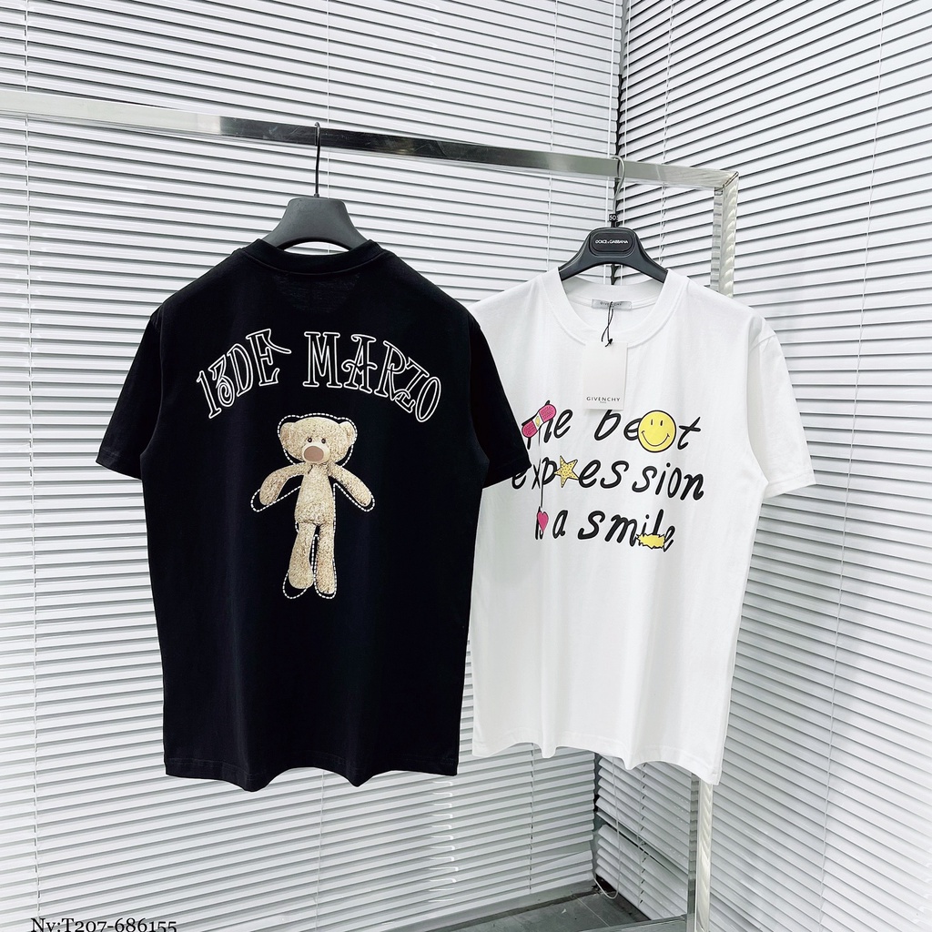 Áo Phông Nam Given.chy Phối Họa Tiết Hình In Gấu Sau Lưng - Áo Thun Nam Nữ Given.chy Chất Cotton Mát mịn DT FASHION MENW