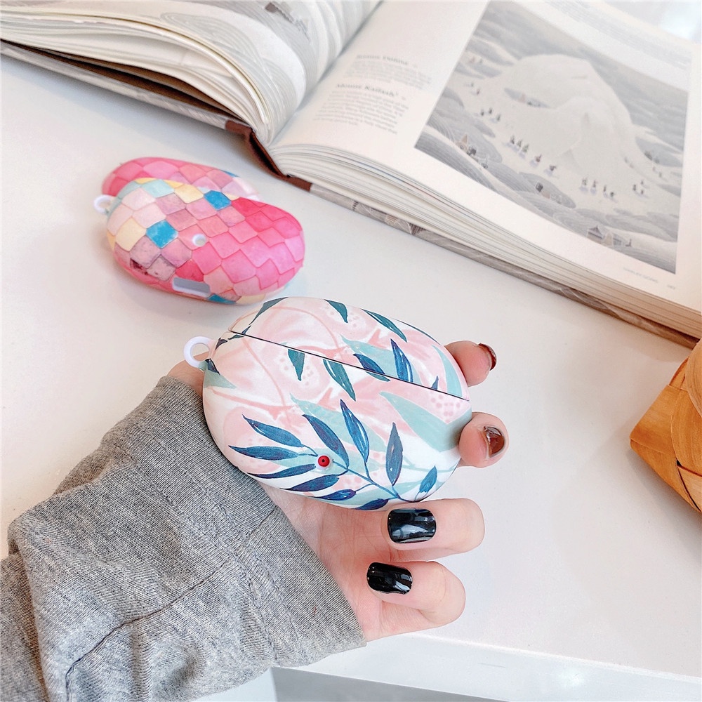 Vỏ bảo vệ tai nghe bằng PC nhám họa tiết sơn vảy cá hoạt hình