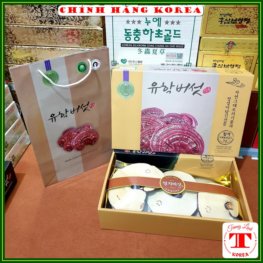 Nấm linh chi hàn quốc thượng hạng, hộp 1kg - Nấm linh chi đỏ - Thải độc, thanh lọc cơ thể, phòng ung thư - tranglinh