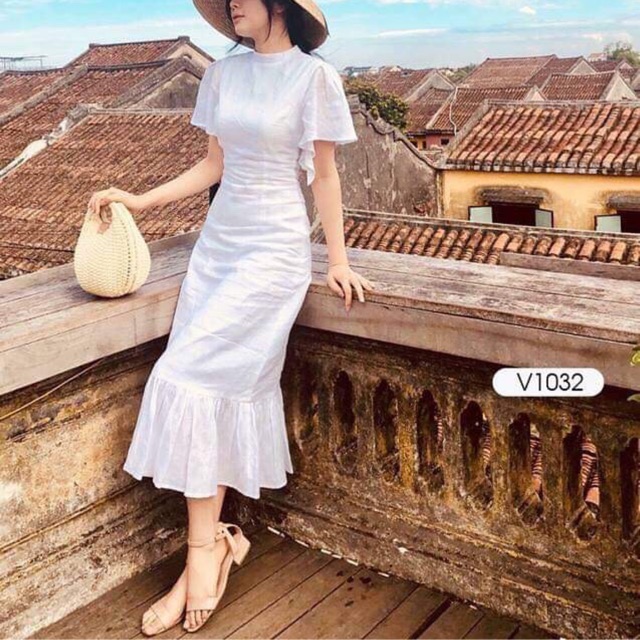 Váy đuôi cá dành cho nữ chất liệu Thô đũi Nhật