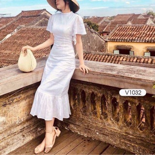 Váy đuôi cá dành cho nữ chất liệu Thô đũi Nhật