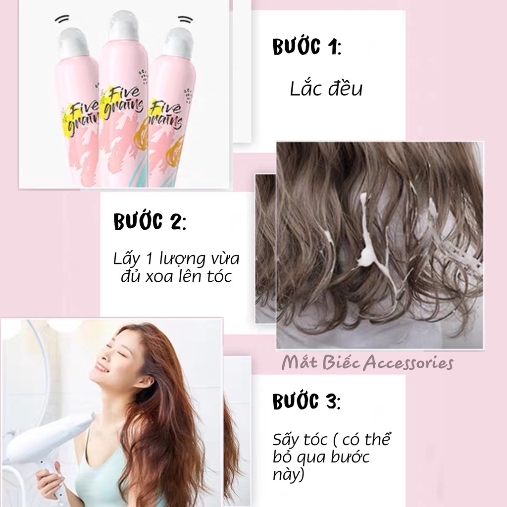 Bọt mousse giữ nếp tóc cố định tạo kiểu tóc xoăn sóng tự nhiên