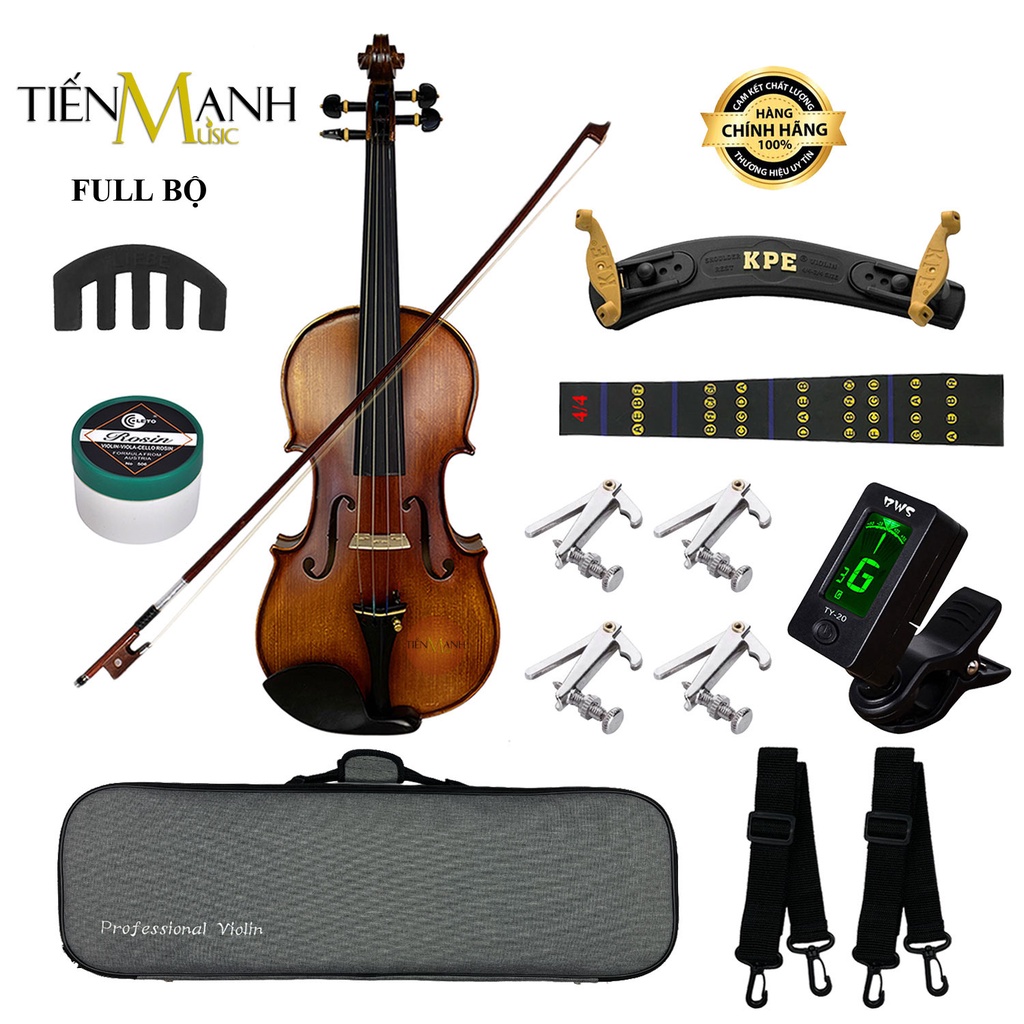[Hàng Xuất Âu] Đàn Violin Amati Vân Thật VF300 Size 4/4, 3/4, 1/2, 1/4, 1/8, 1/10, 1/16 - Vĩ Cầm VF-300 Vi-ô-lông Violon