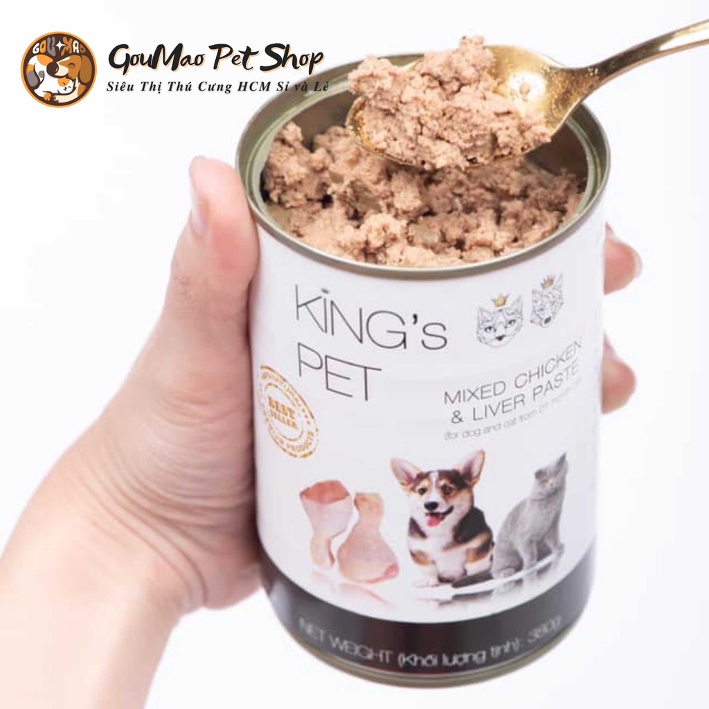 PATE HỖN HỢP KING'S PET LON 380G - VỊ GÀ CHO CHÓ VÀ MÈO