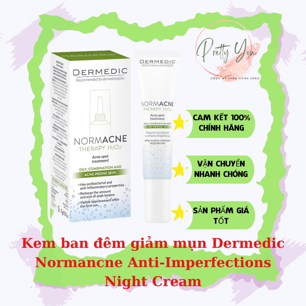 (CHÍNH HÃNG)Kem dưỡng ban đêm kiểm soát dầu nhờn mụn Dermedic NORMACNE Regulating Cleansing Night Cream 55g