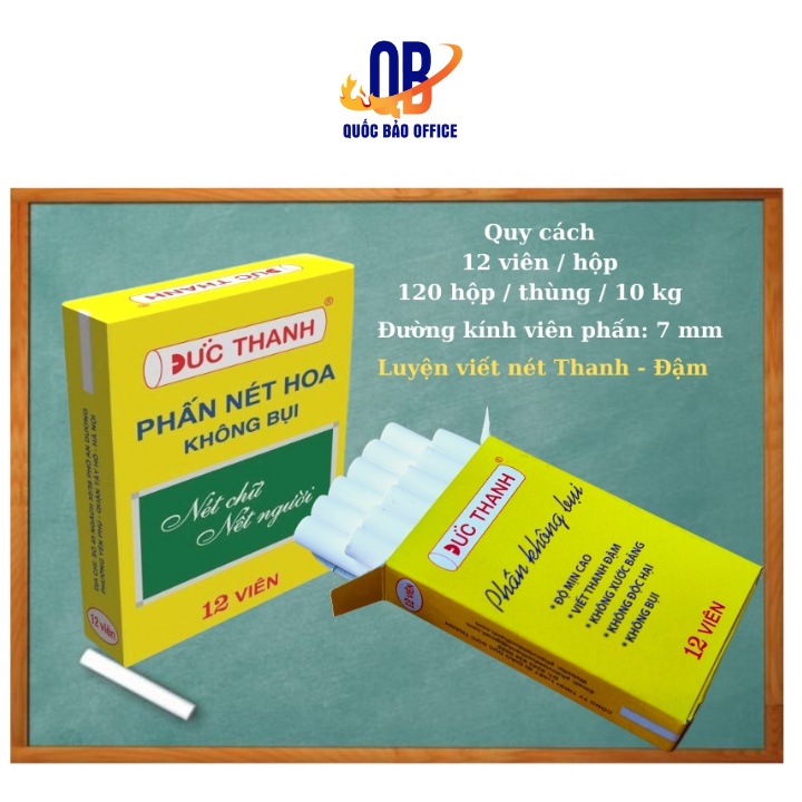 Phấn trắng Đức Thanh nét thanh nét đậm - không bụi - 10 hộp/ 1 lố