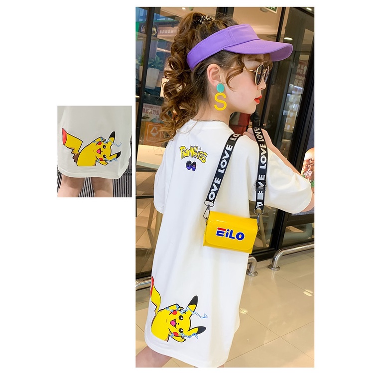 Set váy liền &quot;PIKACHU&quot; dành cho bé gái 18-45kg. MA54. (Mua 2 sản phẩm trở lên tặng kèm dây buộc tóc cho bé)