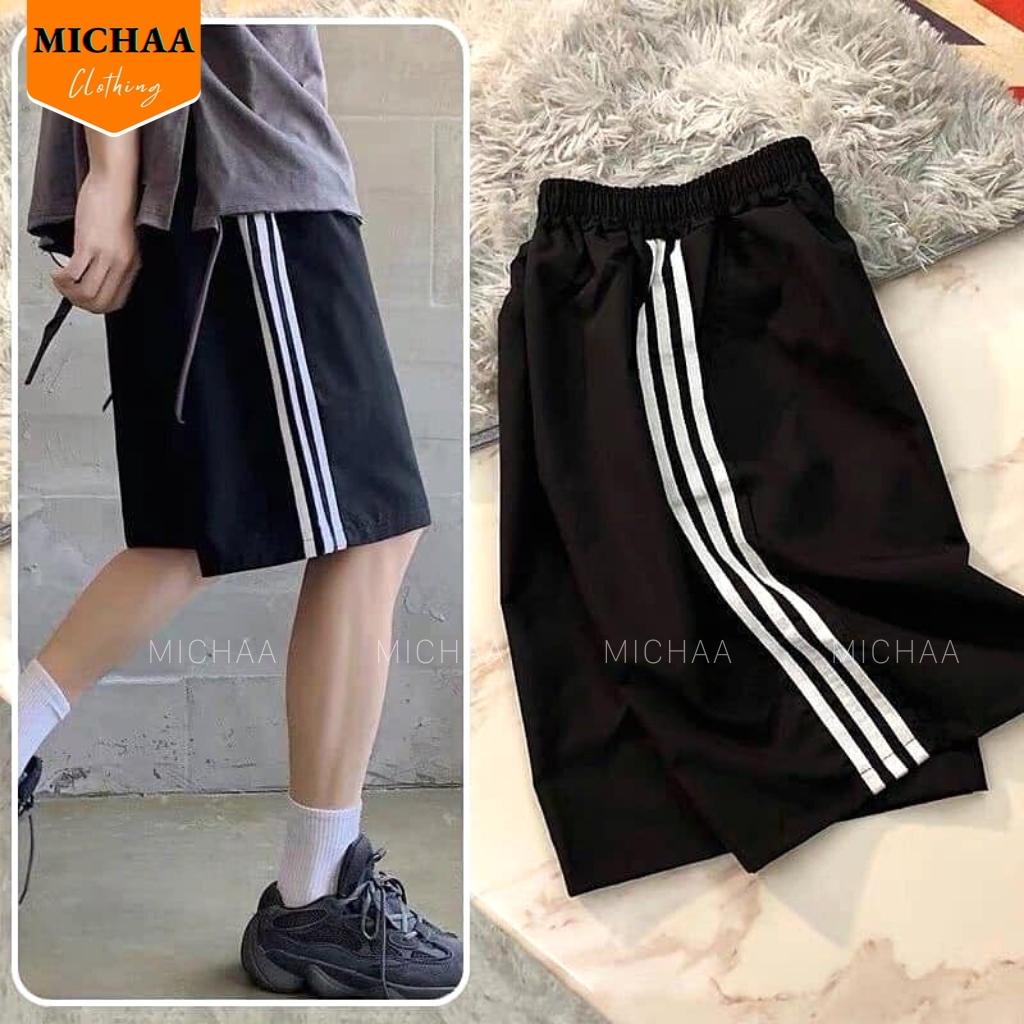 Quần Short 3 SỌC Nam Nữ Chất Nỉ Basic Thời Trang Ullzzang Form Rộng Unisex - MICHAA