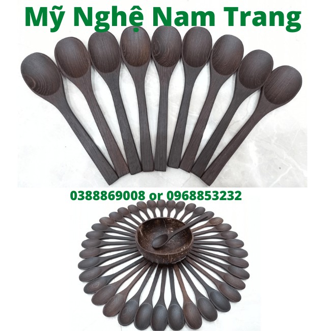 Muỗng gỗ mun múc kem chè