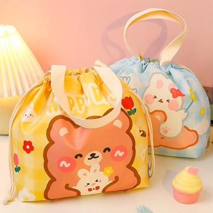 Túi Cách Nhiệt Đựng Hộp Cơm  Nhiều Mẫu Hoạt Hình Dễ Thương