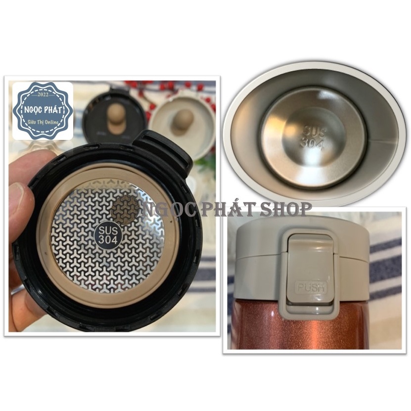 Bình giữ nhiệt, bình coffee Inox 2 lớp SUS 304 nắp bật tiện dụng 500ml