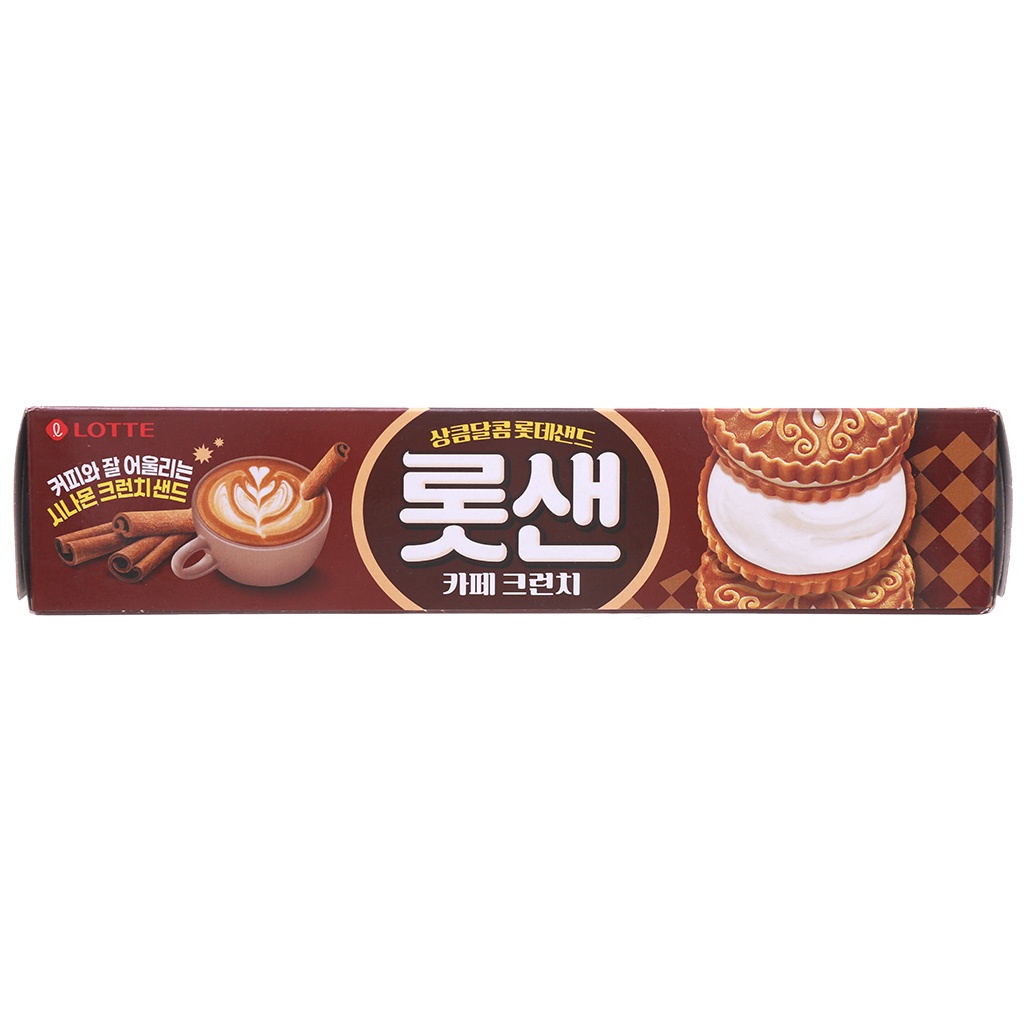 Bánh quy kem vị cà phê, quế Lotte Sand (102g) (Free Ship)