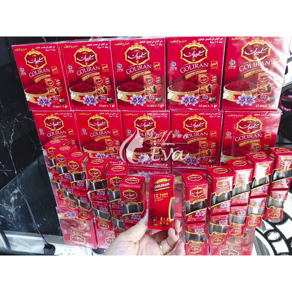 1gr Saffron Iran Loại 1 Negin thương hiệu Goliran / Nhụy Hoa Nghệ Tây Iran Loại Negin Hộp 1gr Goliran